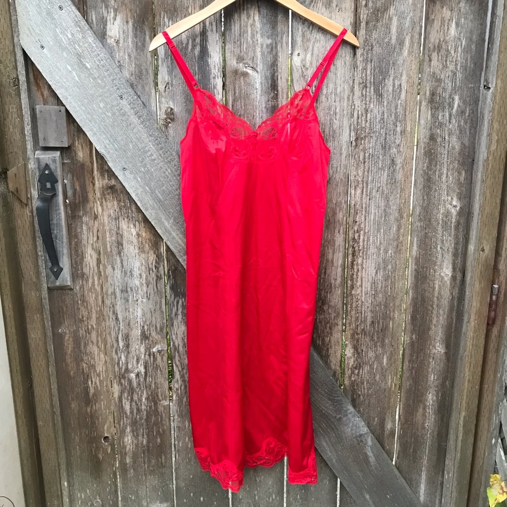 Valentine’s Day Sexy Vintage Red Lace Slip Dress Jcpe… Gem